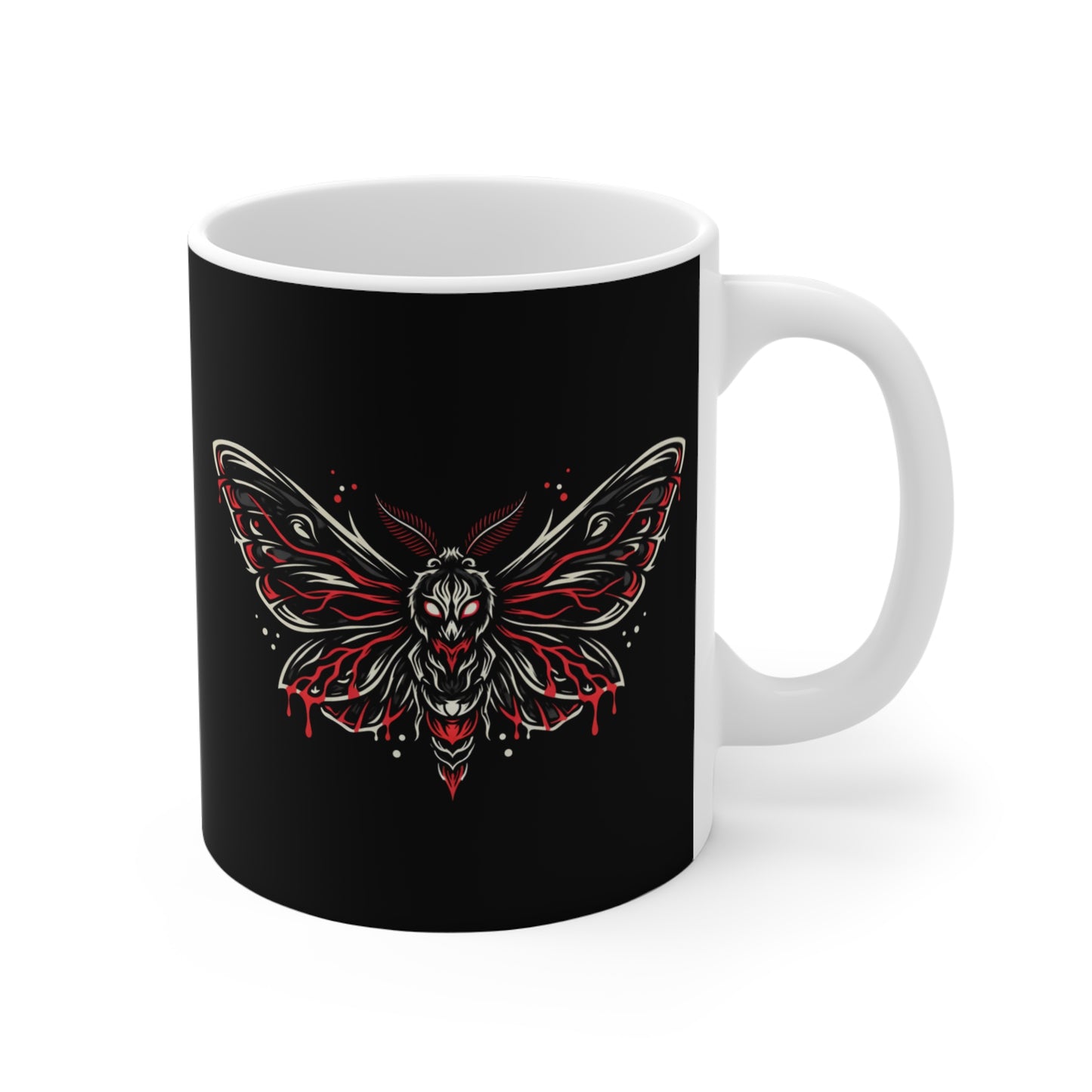 Gothic Red & Black Moth Mug