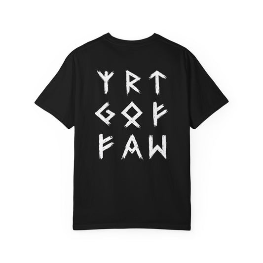 Elder Futhark Runes (Unisex T-Shirt - Back Print)